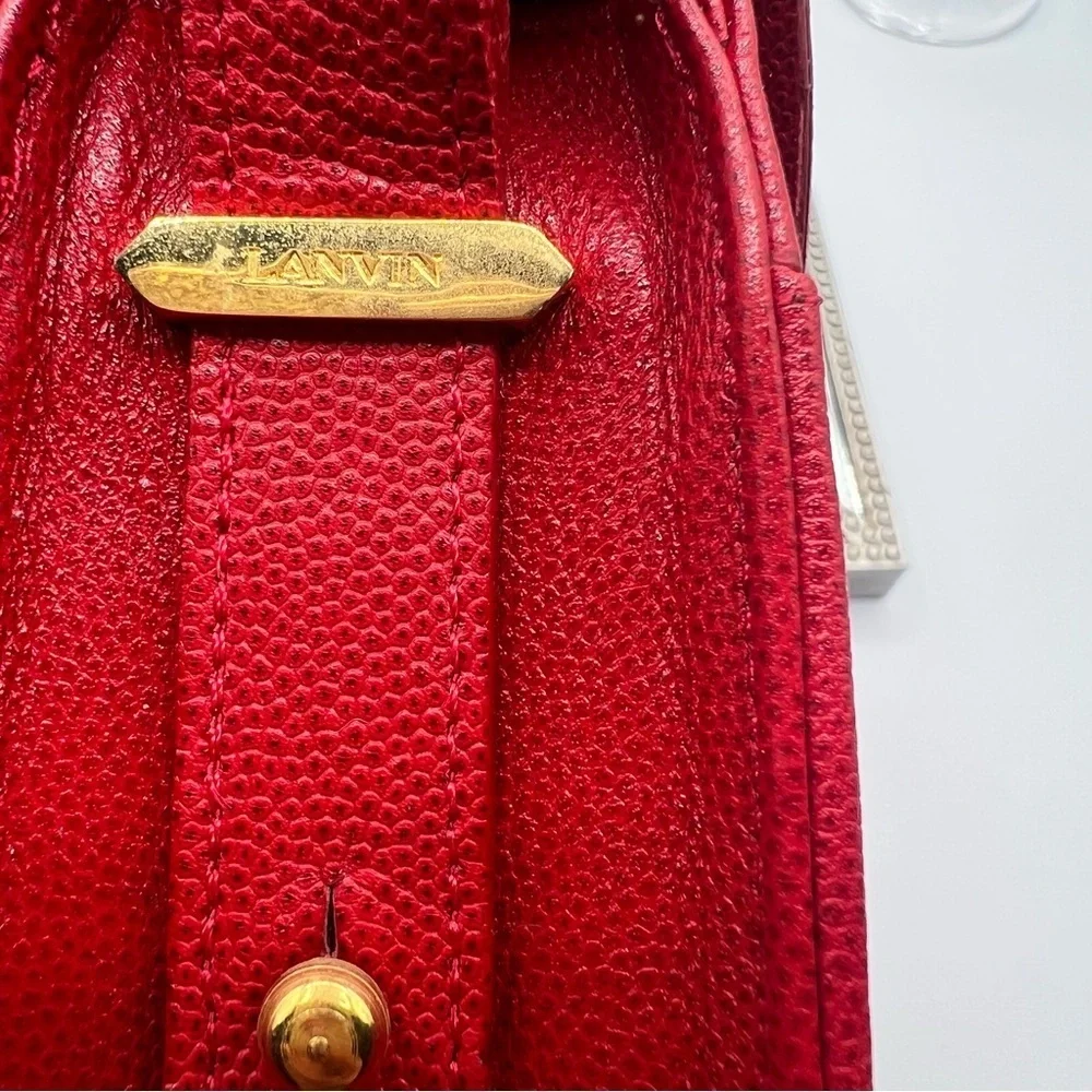 LANVIN Red Leather Two-Way Bag - EUC - Picture 12 of 15